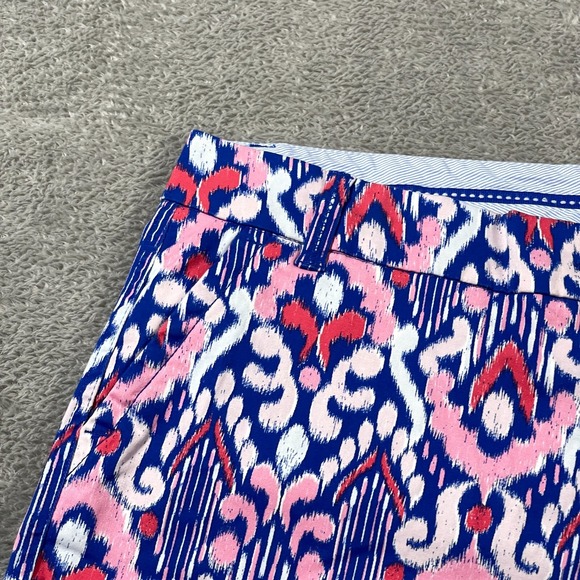 Nwt Crown & Ivy Caroline Shorts 14 Stretch Twill Classic Fit Blue Prairie‎ Artsy - Picture 3 of 13